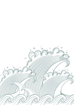 中式海浪纹海水海浪