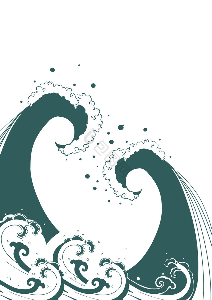 中式海浪纹海水纹样图片