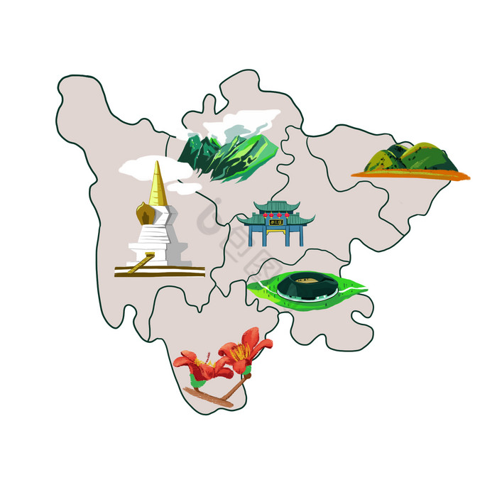 四川旅游地图位置图片