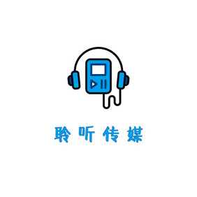 蓝色音乐聆听传媒娱乐创意logo设计