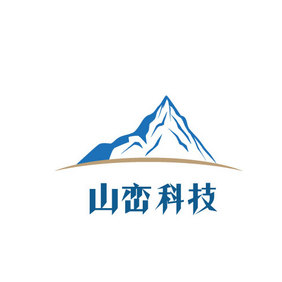 蓝色线条山峦科技创意logo设计