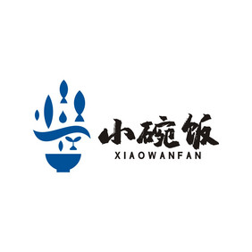 小碗饭餐饮中餐鱼LOGO标志VI