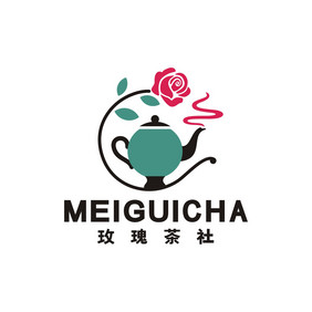 茶饮奶茶店玫瑰花茶LOGO标志VI