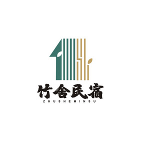 民宿竹林客栈特色餐饮LOGO标志VI