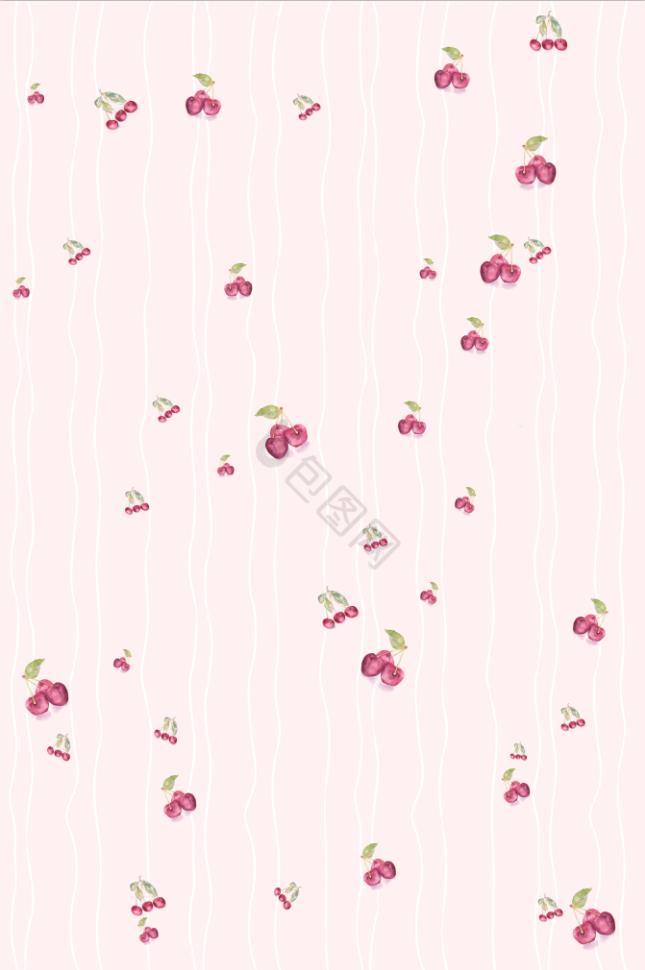 唯美粉色樱桃小清新床单印花四件套图片