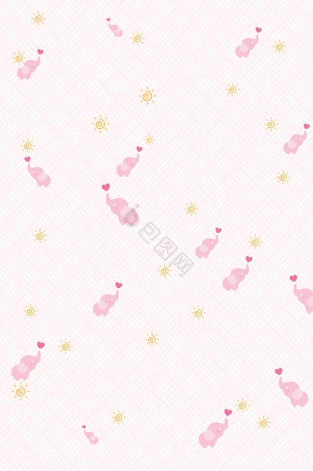 粉色小象小清新床单印花四件套图片