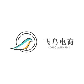 飞鸟电商简约线条logo