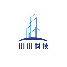 蓝色现代城市科技创意logo设计