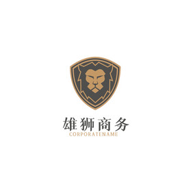 雄狮商务文化简约徽章logo