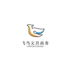 飞鸟文具卡通商务科技logo