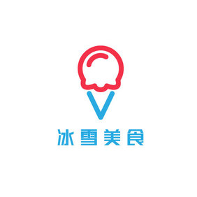 甜筒甜品冷饮创意logo设计