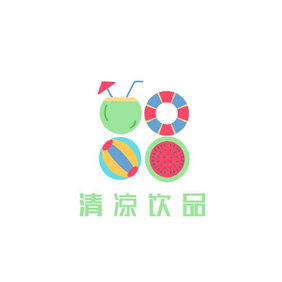 清新水果饮品创意logo设计