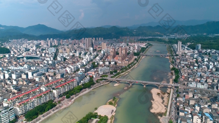 航拍浙江省龙泉市城市全景
