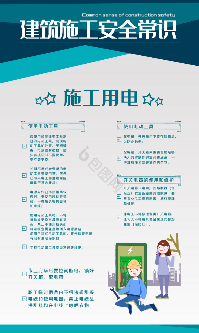 建筑施工安全常识制度六件套挂图图片