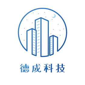 蓝色城市线条科技创意logo设计