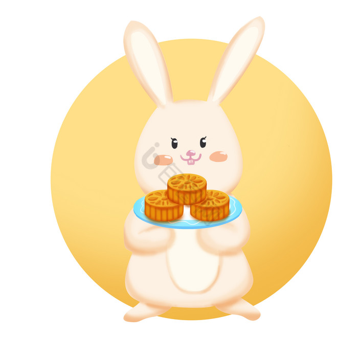 中秋节玉兔端月饼图片