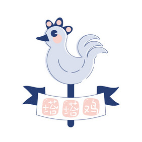 可爱风鸡美食餐饮创意logo设计