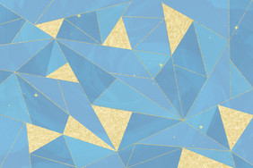 黄色蓝色三角形鎏金装饰