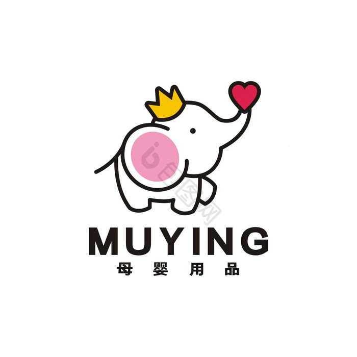 母婴小象童装logo标志vi模板-包图网