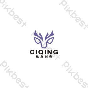炫酷刺青鹿纹身logo标志vi