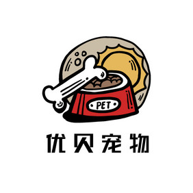 复古漫画风宠物创意logo设计