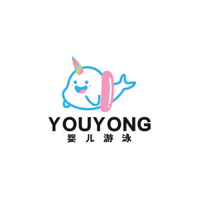 婴儿游泳水上乐园洗澡海豚LOGO标志VI