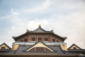中山纪念堂房檐建筑构造特写片