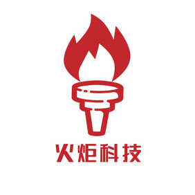 红色火炬通信科技创意logo设计