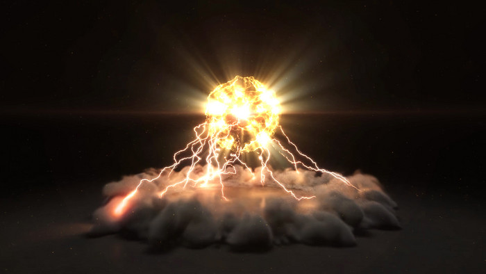 震撼闪电光球爆炸logo片头特效pr模板