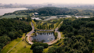 武汉藏龙岛湿地公园高清4K航拍
