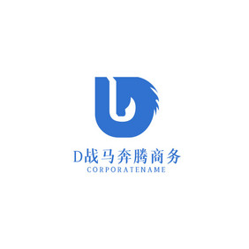 企业蓝色字母d马logo