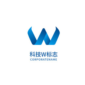 互联网科技字母w标志logo