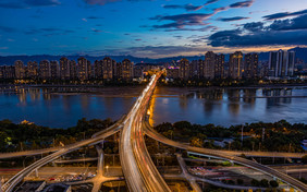 大气的福州闽江城市夕阳摄影图