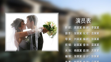 婚礼相册结尾演员表谢幕PR模板