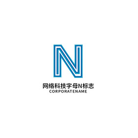 科技现代线条字母n标志