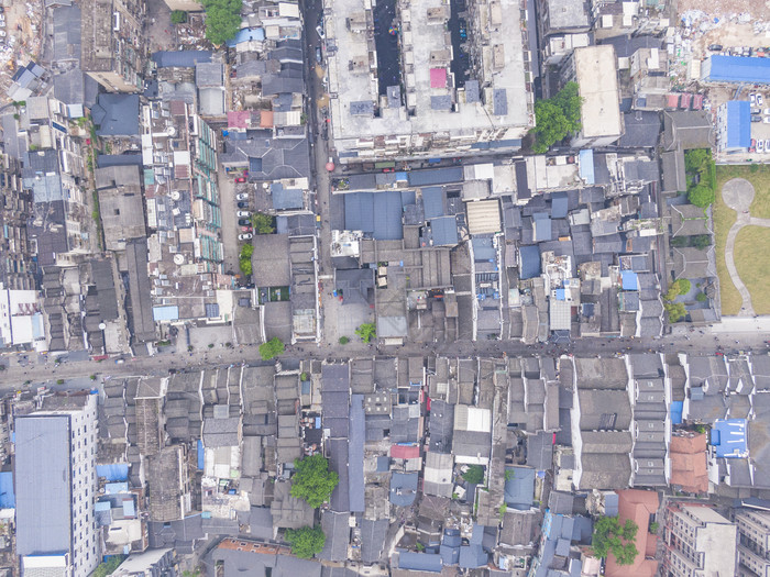 俯拍湖南长沙太平老街建筑群摄影图片