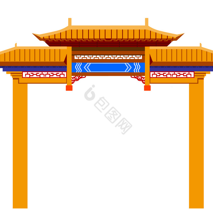 古风牌楼门楼边框图片