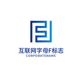 互联网科技字母f标志logo