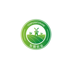 农业农田风车logo标志