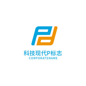 科技现代字母p标志logo