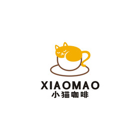 奶茶店小猫咖啡厅饮品LOGO标志VI