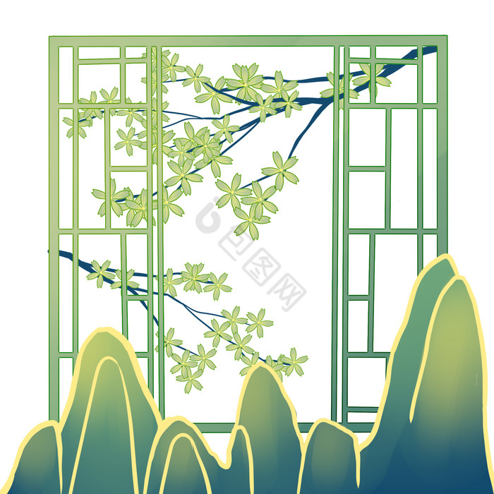 国风窗格窗户图片