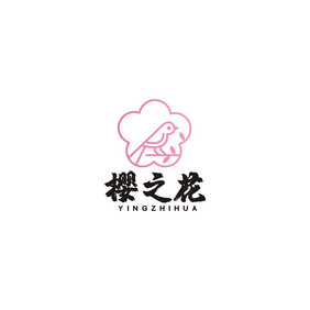 民宿花鸟店樱花古典LOGO标志VI