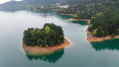 江海湖小岛屿4K航拍