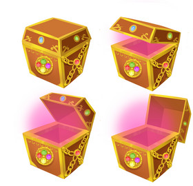 金银珠宝打开宝箱图片