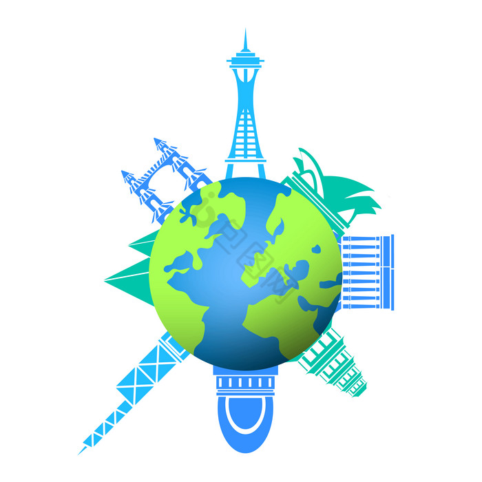 地标建筑旅游城市png下载-包图网