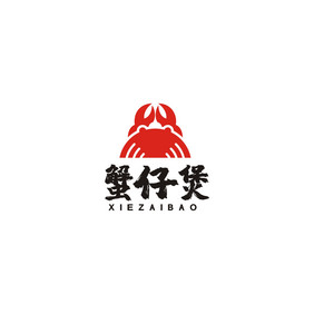 蟹仔煲麻辣小海鲜螃蟹LOGO标志VI