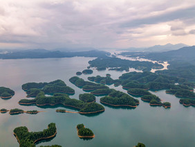 航拍千岛湖风景区摄影图片