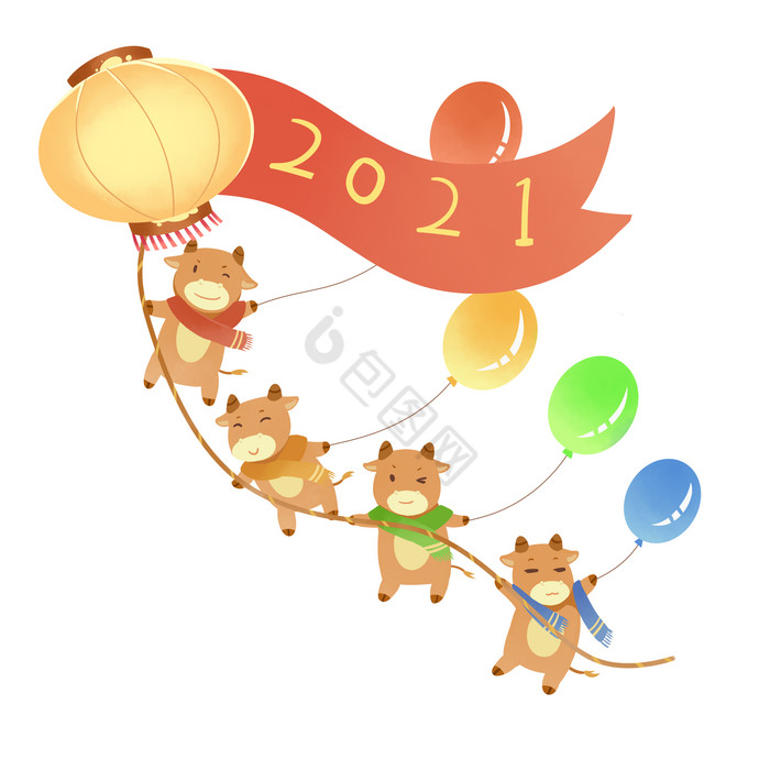 2021新年小牛图片