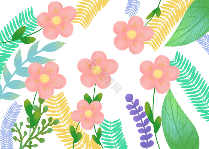 植物花卉底纹边框图片
